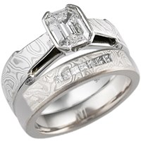 mokume diamond engagement ring bridge