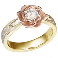 mokume blossome engagement ring