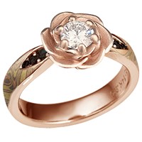 mokume rose blossom engagement ring