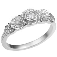 rose poppy daisy engagement ring