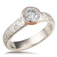 Rustic Bezel Engagement Ring with Scattered Diamonds