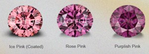 shades of pink color enhanced diamonds