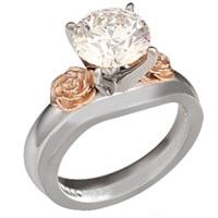 simple rose engagement ring with plain contoured band