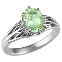 tree of life engagement ring with green sapphire