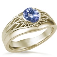 Tree of Life Wedding Set Yellow Gold and Sapphire