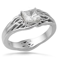 tree of life engagement ring princess diamond