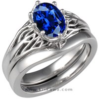 tree of life blue sapphire engagement ring