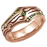 tribal wedding band in rose gold