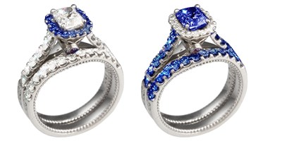 vintage deco cathedral engagement rings with sapphires variations