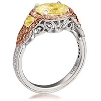 vintage engagement ring with champagne and yellow diamonds