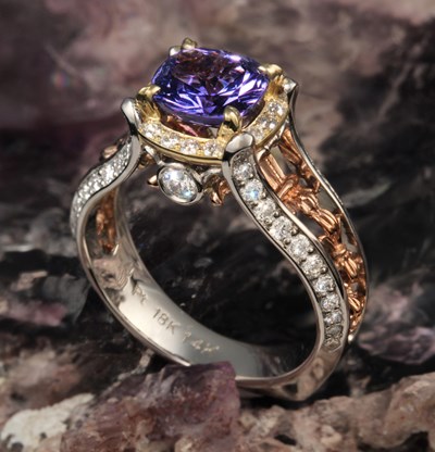 gorgeous designer cut sapphire engagement ring