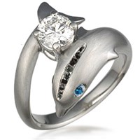 artistic dolphin engagement ring