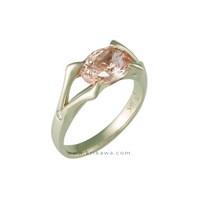 green gold carved branch engagement ring