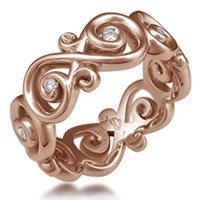 rose gold contemporary infinity wedding band