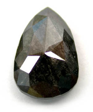 Rose Cut Pear Natural Black Diamond