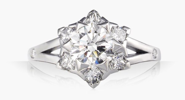 Artistic Snowflake Engagement Ring