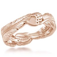 rose gold bear claw and feather band