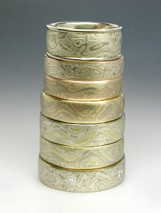 Mokume Wedding Bands