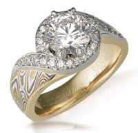 pave swirl engagement ring