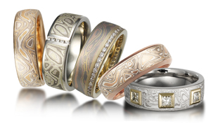 Our stunning selection of mokume gane wedding bands is unmatched