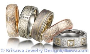 Mokume Gane Wedding Rings
