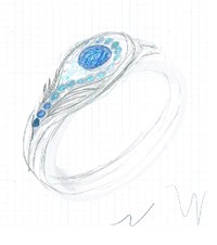 peacock feather band sketch