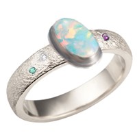 rustic bezel opal engagement ring
