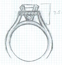 luxury engagement ring sketch