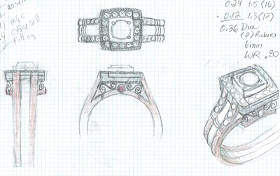 luxury ring sketch