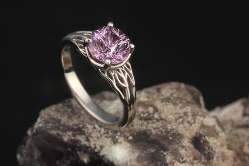 Tree of Life Engagement Ring with Spinel