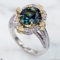 unique sapphire engagement ring with green sapphire