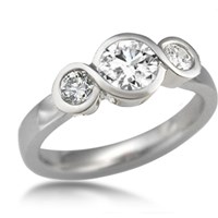 three stone infinity engagement ring