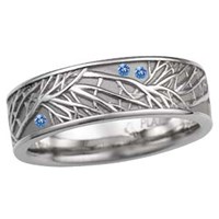 tree of life wedding band with stone accents
