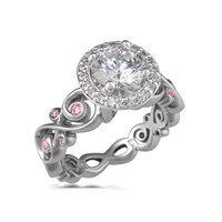 contemporary infinity engagement ring with halo head