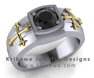 Men's Cross and Black Diamond Ring Design Men's Cross and Black Diamond Ring Design