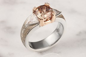 Natural Champagne Mokume Ring