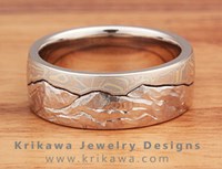 Mokume Gane Mountain Wedding Ring Mokume Gane Mountain Wedding Ring