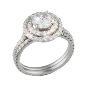 diamond ring in a halo setting diamond ring