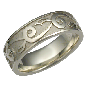 Unique Eternity Vine and Leaf Wedding Band