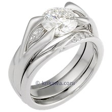 Asymmetrical Diamond Engagement Ring Wrap