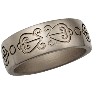 African Love Symbol Eternity Wedding Band