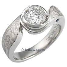 Platinum Mokume Swirl Engagement Ring