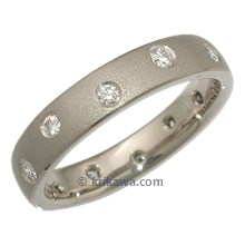Scattered Diamond Wedding Band in White Gold