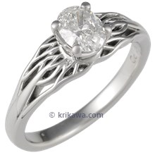 Tree of Life Unique Engagement Ring with Oval
