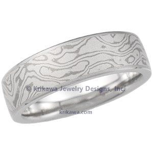 Mokume Wedding Band