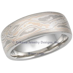 Mokume Wedding Band