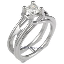 Galaxy Queen Engagement Ring with Asscher Cut Diamond
