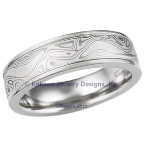 Mokume Wedding Band