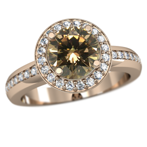 Rose gold halo engagement ring