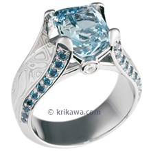 Juicy Light Engagement Ring with Aquamarine